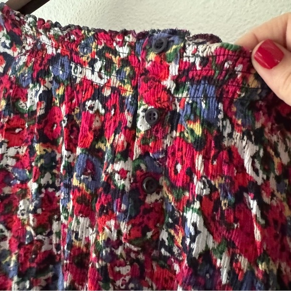 Westbound Petites Boho Floral Peplum Smocked Elastic Neck Off The Shoulder Sz PL - Picture 8 of 10